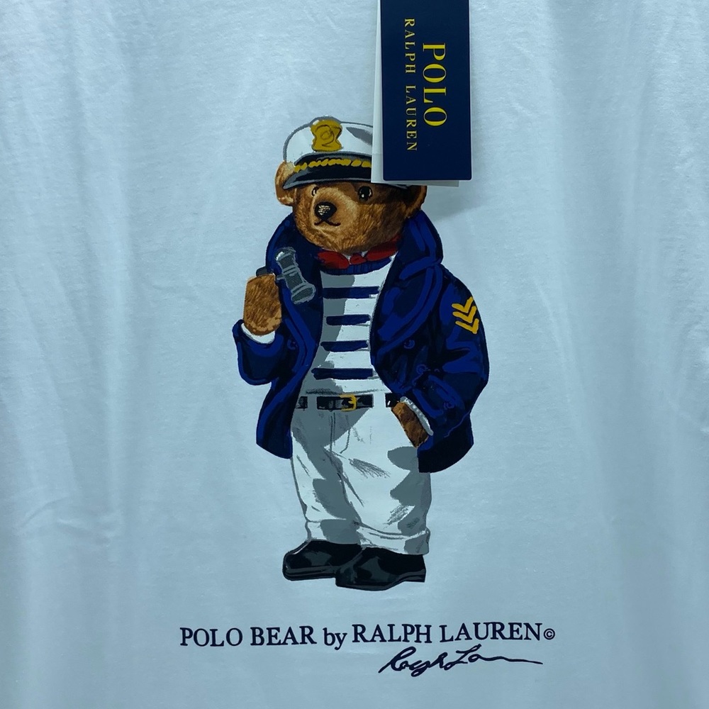 POLO by Ralph Lauren classic fit POLO BEAR tee size Small White and Navy